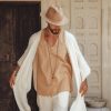 Off White Long Cotton Pants Men Wide Leg