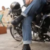 Men S Leather Motorcycle Boots Black Or Brown