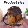 Vintage Waxed Canvas Leather Messenger Bag Retro Laptop