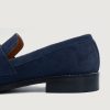 Men's Blue Suede Penny Loafers