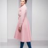 Wool Cardigan Coat Women Winter Pink Jacket Minimalist
