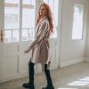 Short Wool Cardigan Coat For Women Powder Beige