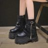 Women S Platform Combat Boots: Non Slip Motorcycle