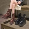 Women S Platform Combat Boots: Non Slip Motorcycle